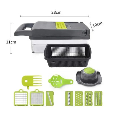 Household Multi-Function Chopper Slicing, Shredding and Dicing Fast Chopper 14/16-Piece Set Chopper Is Suitable for the Kitchen