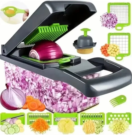 Household Multi-Function Chopper Slicing, Shredding and Dicing Fast Chopper 14/16-Piece Set Chopper Is Suitable for the Kitchen